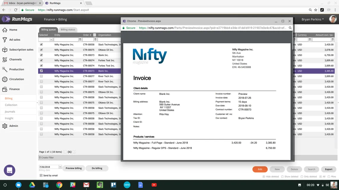 Magazine billing and subscription payments software